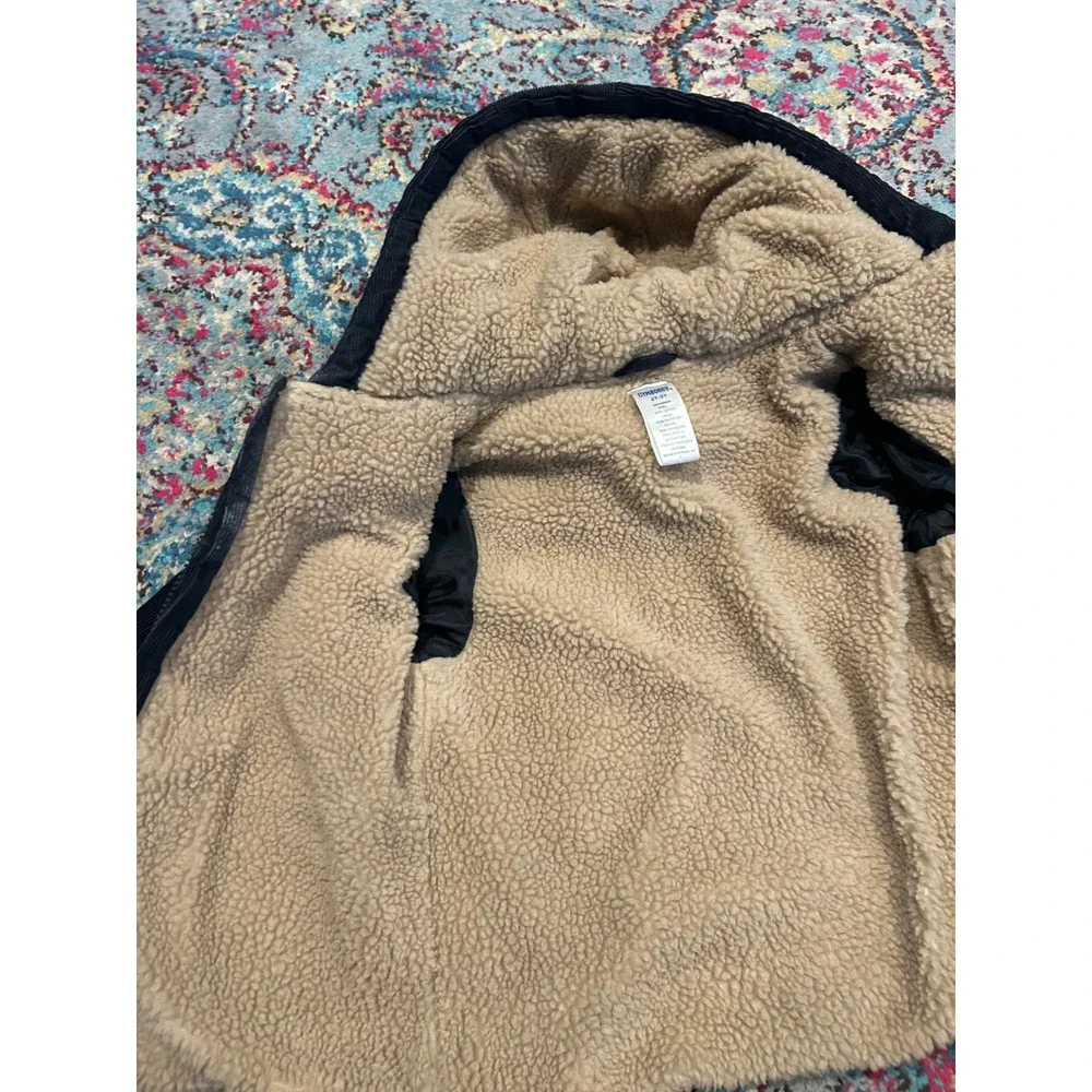 Gymboree Boys‎ Navy Blue Corduroy Sherpa Lined Puffer Jacket Hooded Coat 2T-3T